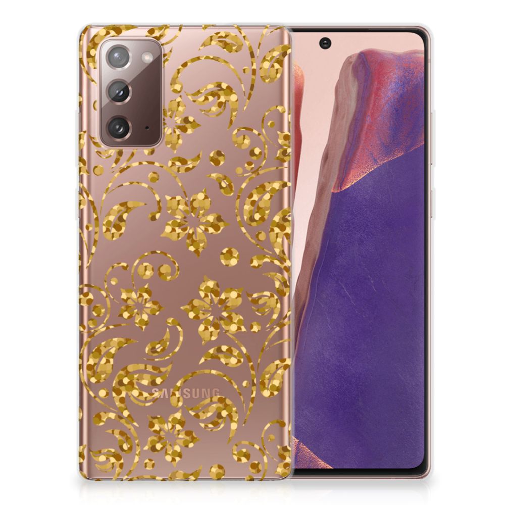 Samsung Note 20 TPU Case Gouden Bloemen