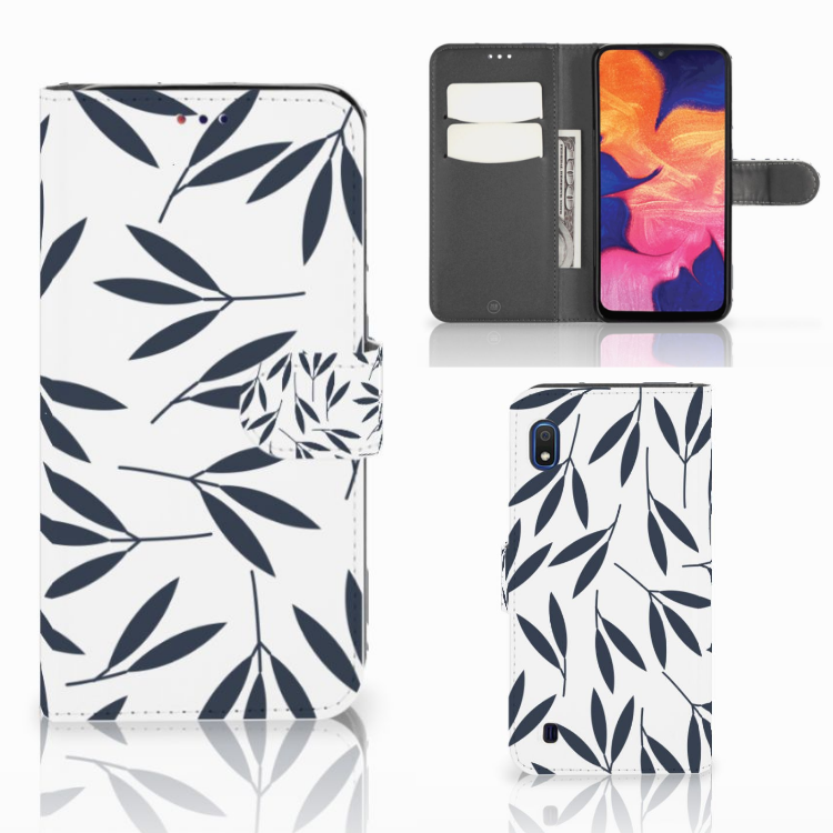 Samsung Galaxy A10 Hoesje Leaves Blue