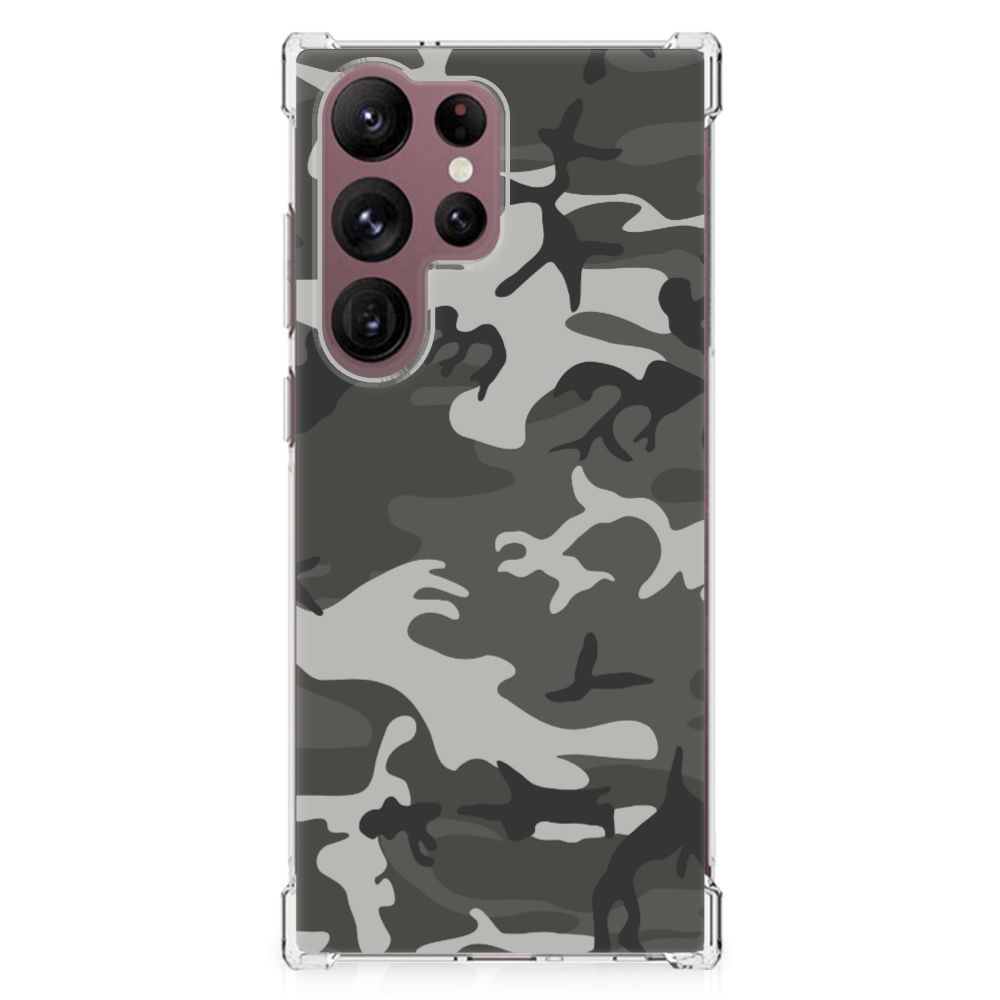 Samsung Galaxy S23 Ultra Doorzichtige Silicone Hoesje Army Light B2C Telecom