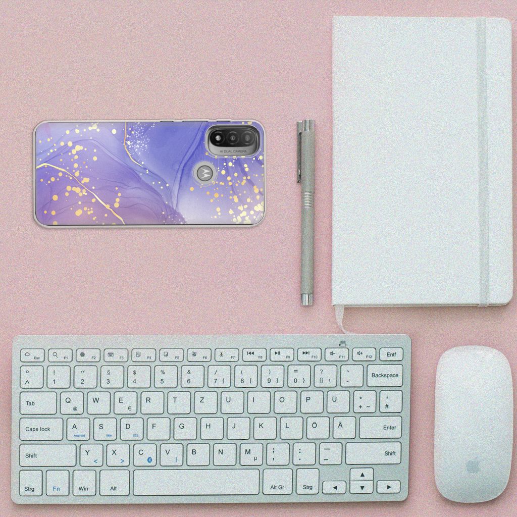Hoesje maken voor Motorola Moto E20 | E40 Watercolor Paars B2C Telecom