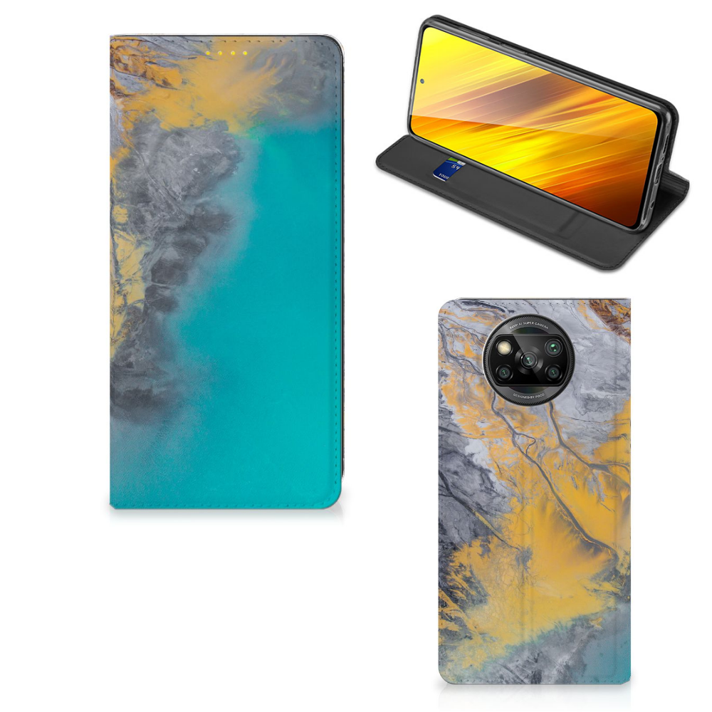 Xiaomi Poco X3 Pro | Poco X3 Standcase Marble Blue Gold - B2C Telecom