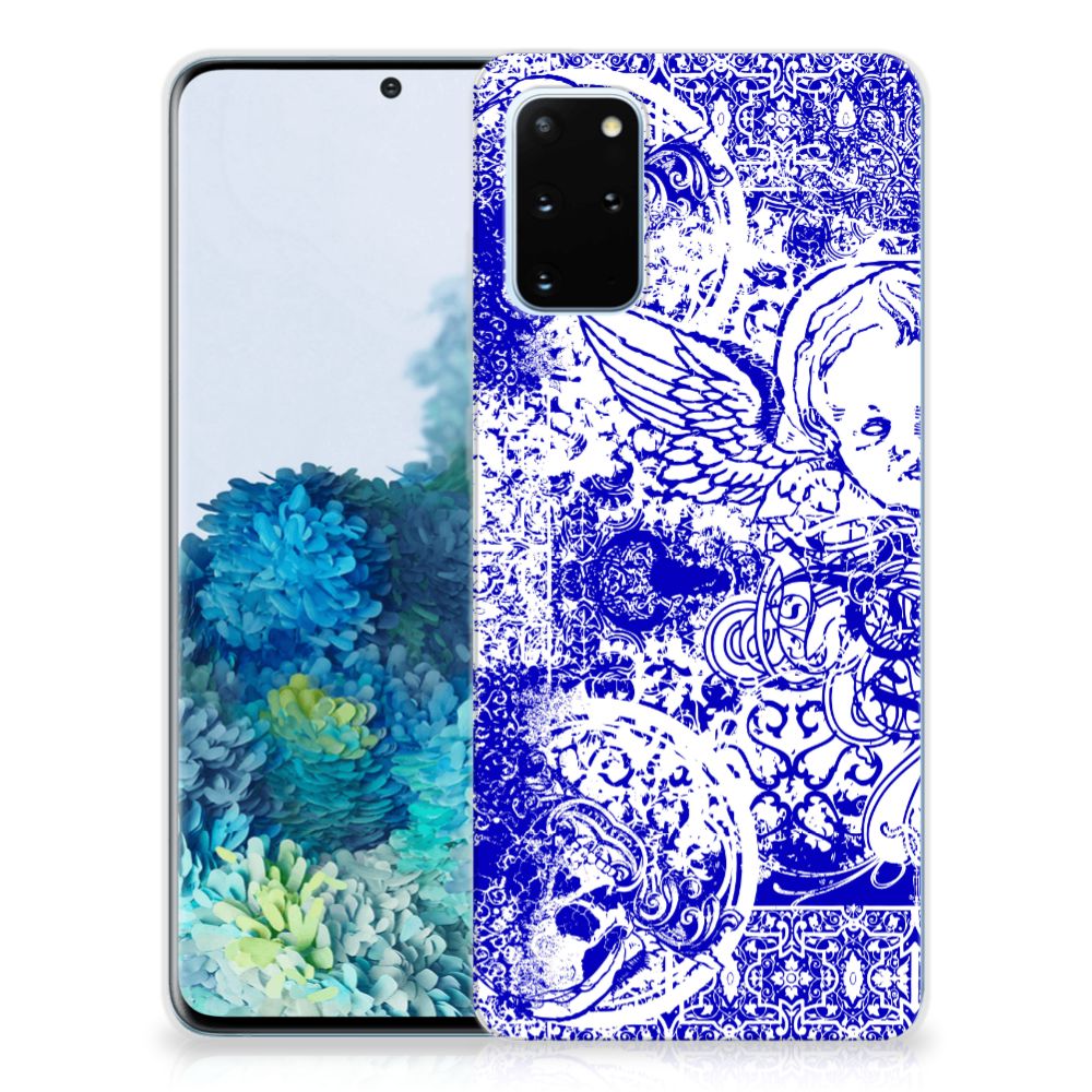 Silicone Back Case Samsung Galaxy S20 Plus Angel Skull Blauw B2C Telecom