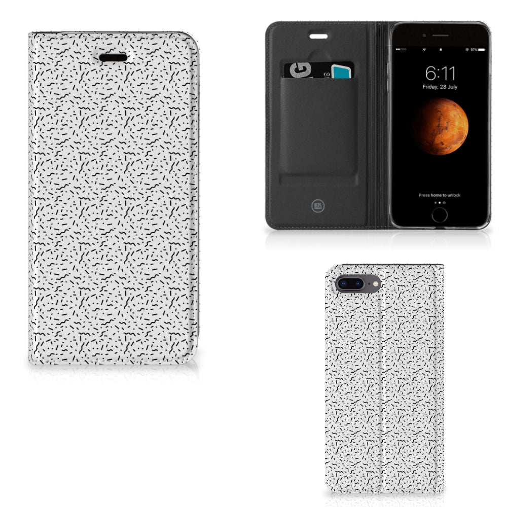 Apple iPhone 7 Plus | 8 Plus Hoesje met Magneet Stripes Dots