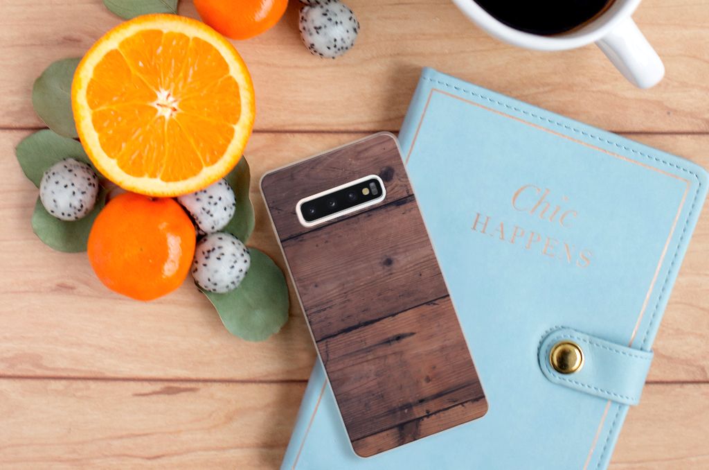 Samsung Galaxy S10 Plus Bumper Hoesje Old Wood