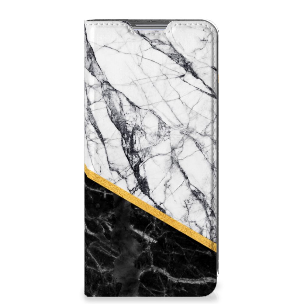 Xiaomi 12 | 12X Standcase Marmer Wit Zwart - Origineel Cadeau Man - B2C Telecom