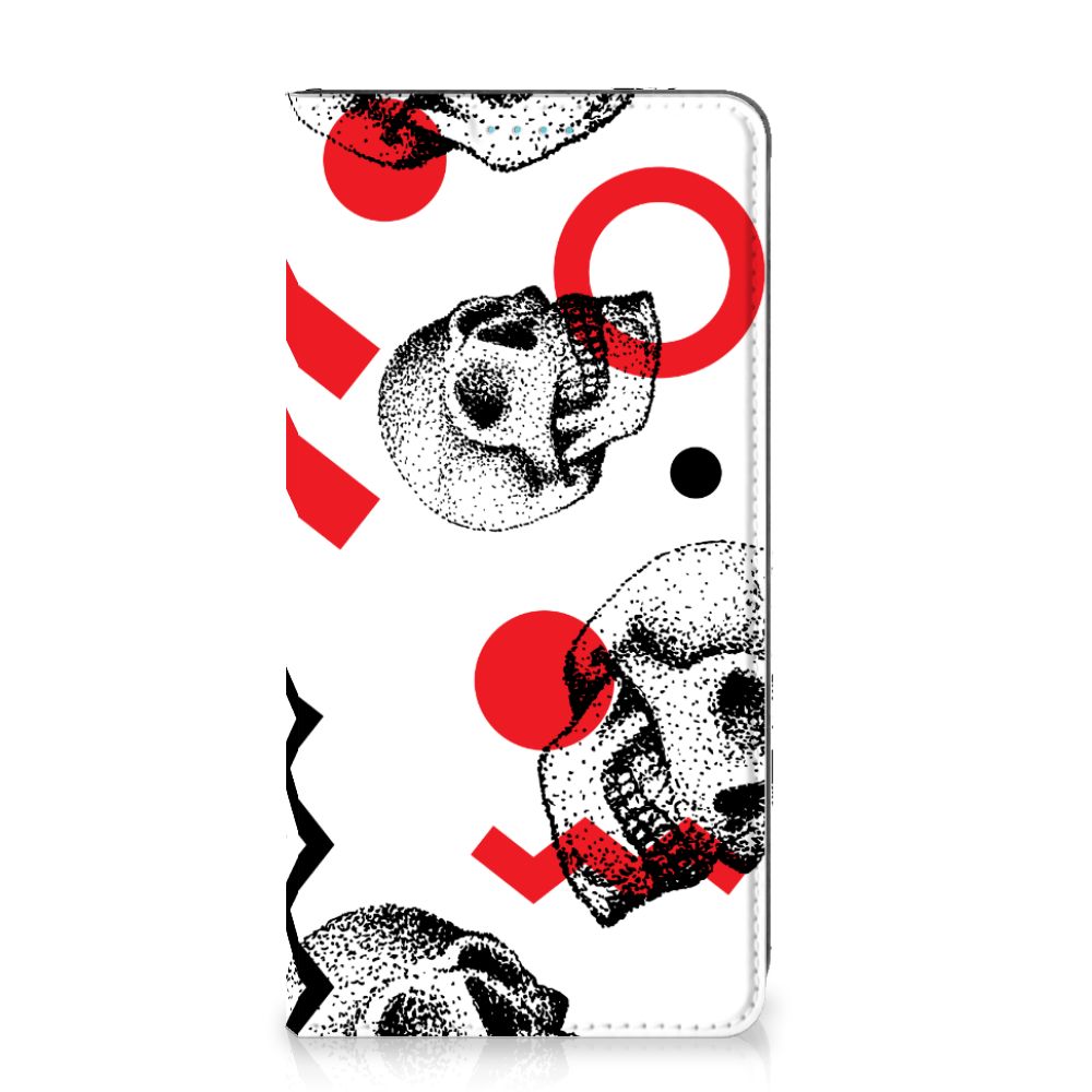 Mobiel BookCase Samsung Galaxy A53 Skull Red