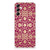 Siliconen Hoesje Samsung Galaxy A14 5G Barok Pink met elegant barok design en strakke rode achterkant.
