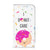 iPhone 15 Flip Style Cover Donut Roze met een grappige donut cartoon en kleurrijke sprinkles đŠ