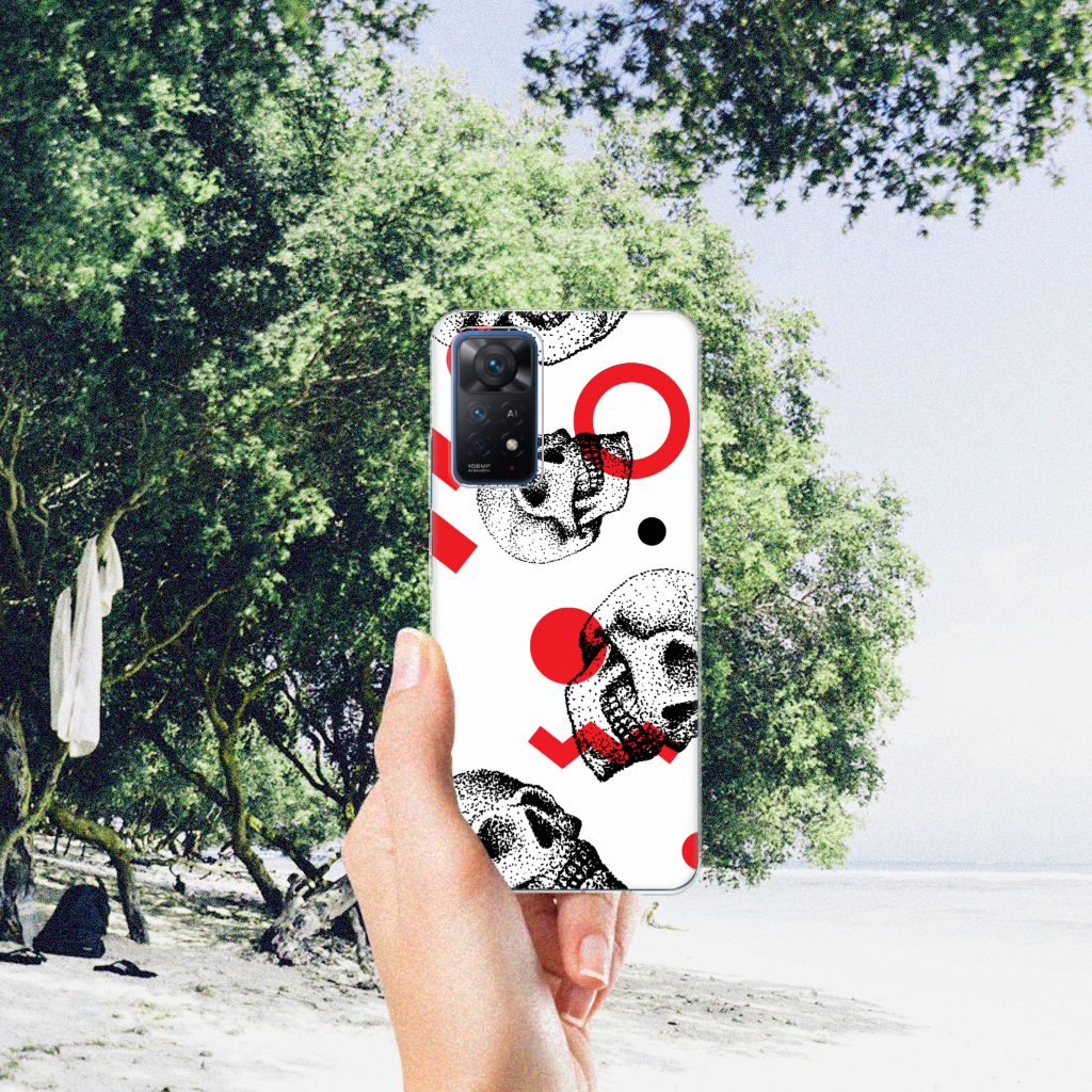 Silicone Back Case Xiaomi Redmi Note 11 Pro 5G Skull Red B2C Telecom