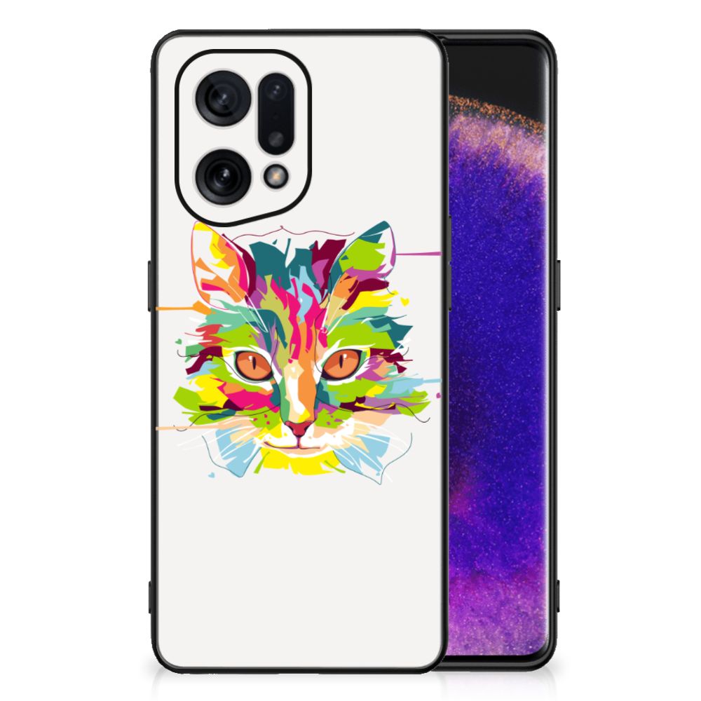OPPO Find X5 Hoesje Cat Color