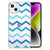 iPhone 14 Doorzichtige Silicone Hoesje Zigzag Blauw B2C Telecom