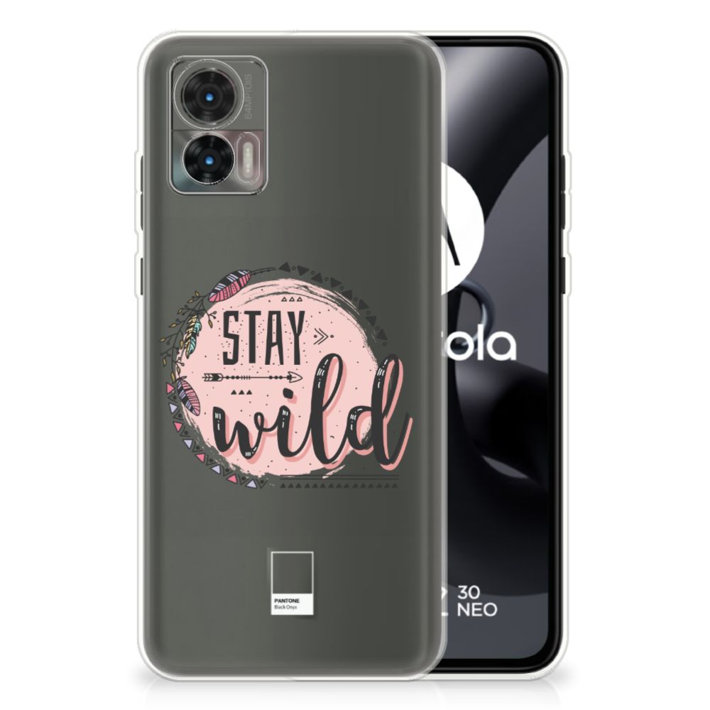 Motorola Edge 30 Neo Telefoonhoesje met Naam Boho Stay Wild B2C Telecom