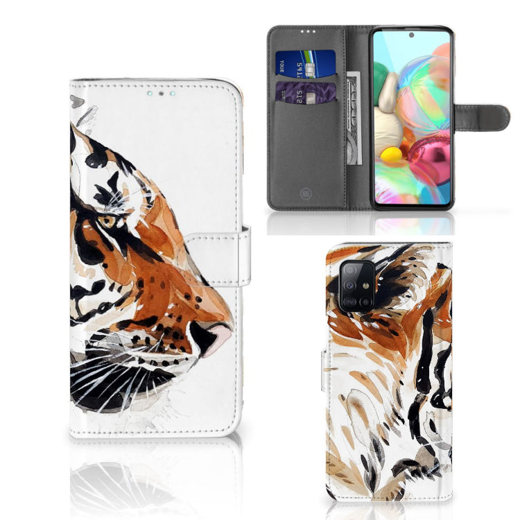Hoesje Samsung Galaxy A71 Watercolor Tiger