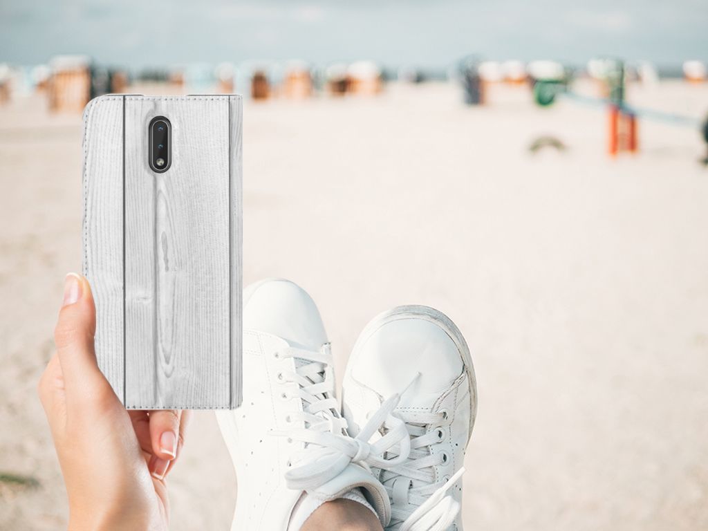 Nokia 2.3 Book Wallet Case White Wood - B2C Telecom