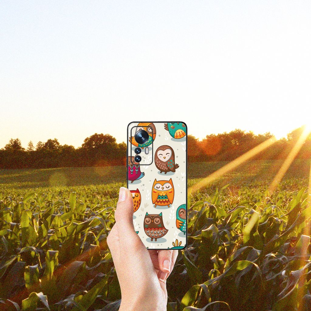 Xiaomi 12 | 12X Dierenprint Telefoonhoesje Vrolijke Uilen B2C Telecom