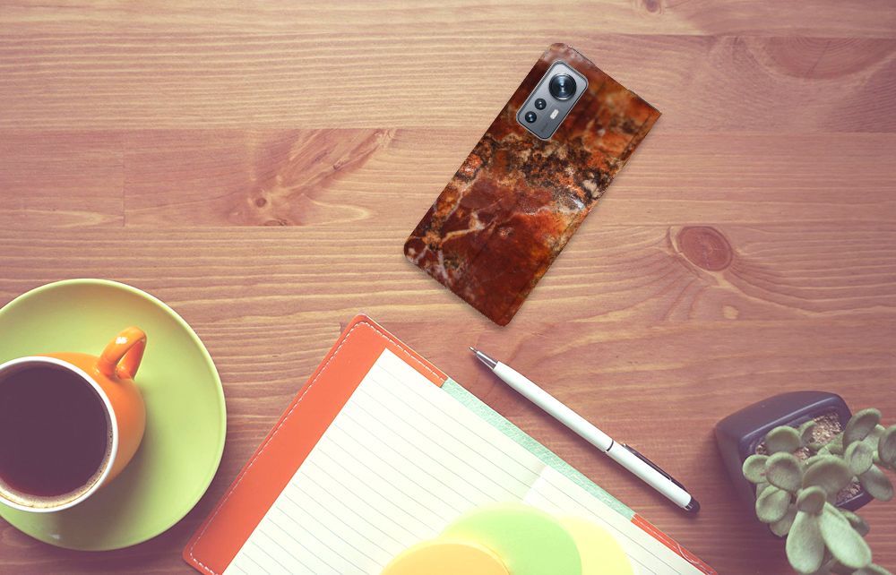 Xiaomi 12 | 12X Standcase Marmer Bruin - B2C Telecom