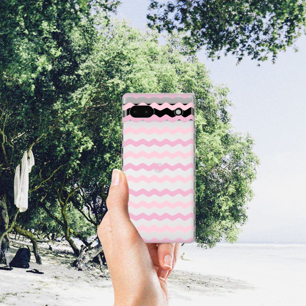 Google Pixel 6A TPU bumper Waves Roze B2C Telecom