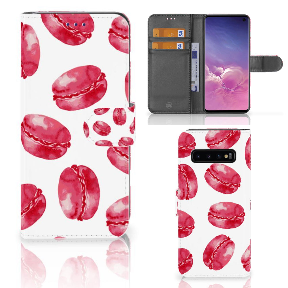 Samsung Galaxy S10 Book Cover Pink Macarons
