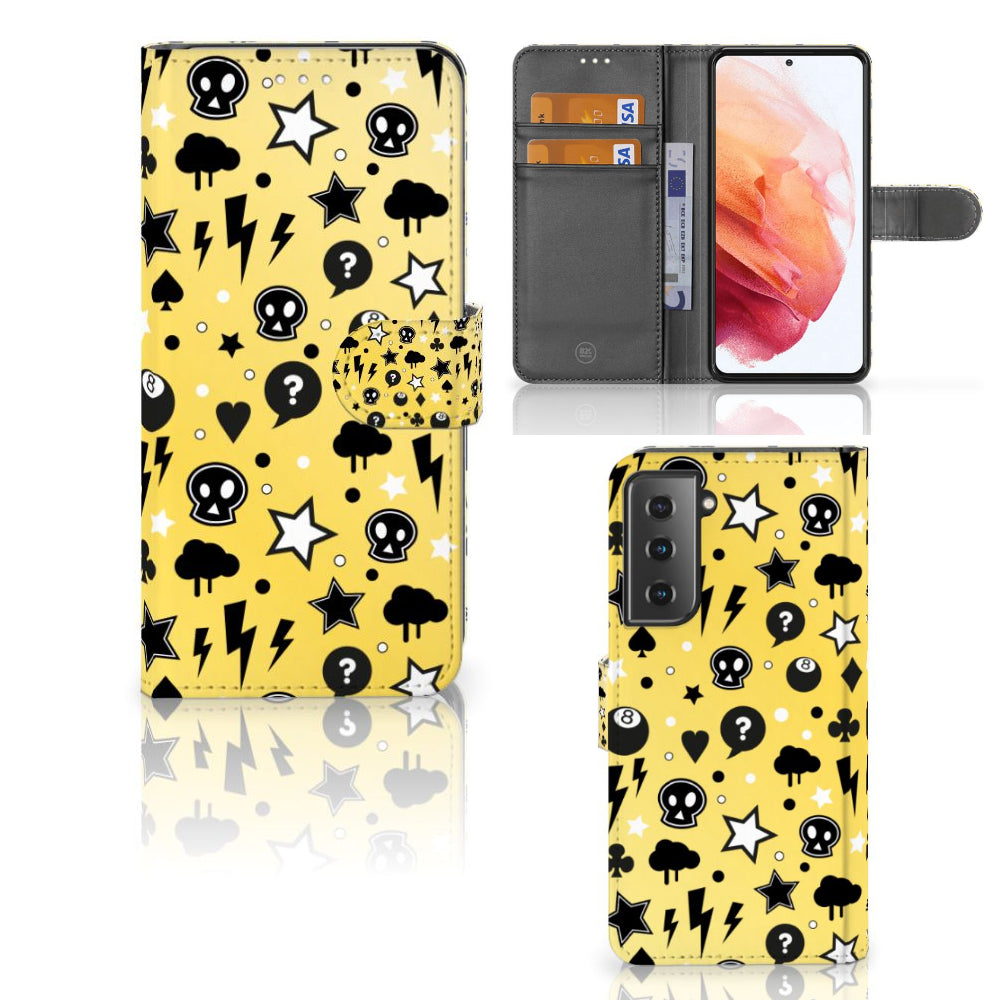 Telefoonhoesje met Naam Samsung Galaxy S21 Punk Geel