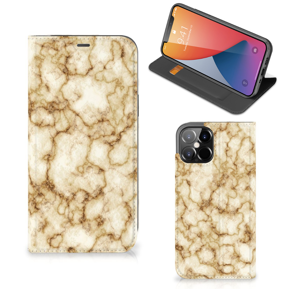 iPhone 12 Pro Max Standcase Marmer Goud - B2C Telecom