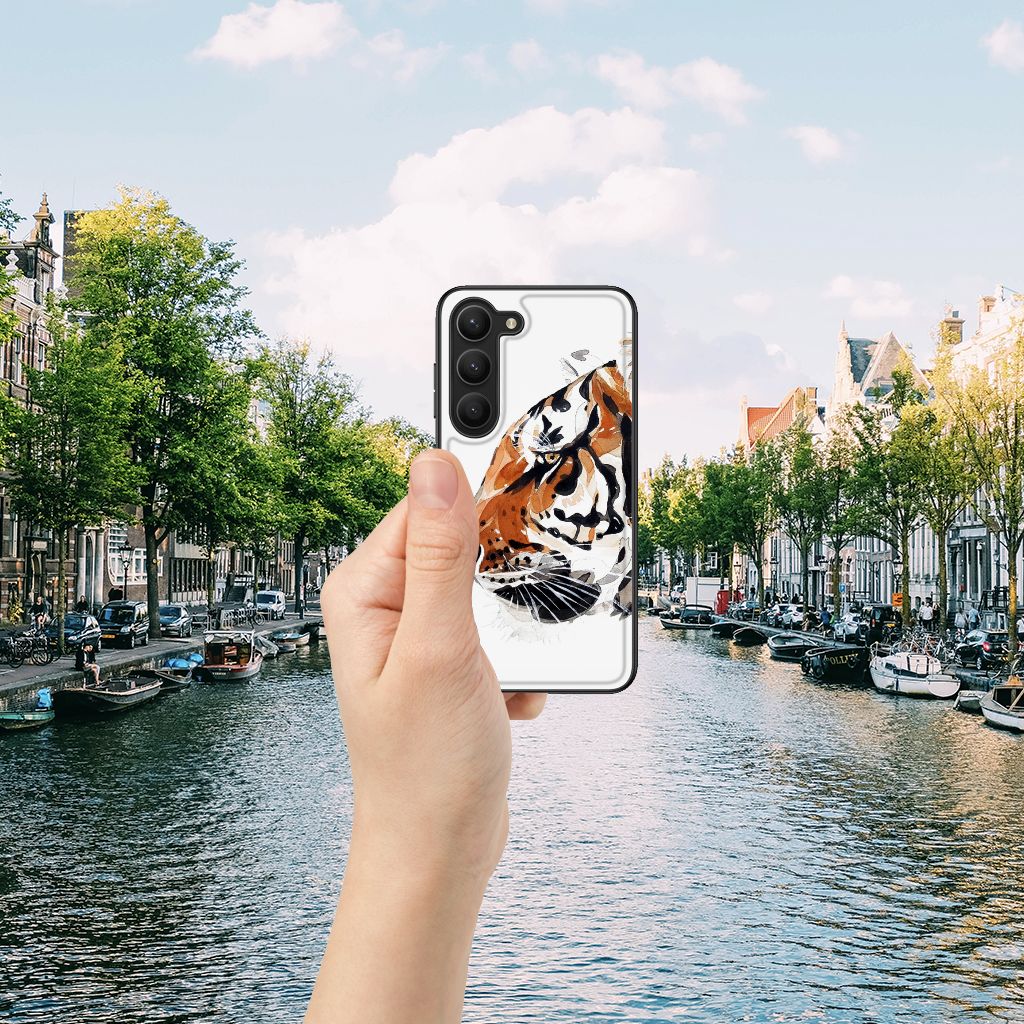 Kleurrijke Telefoonhoesje Samsung Galaxy S23 Watercolor Tiger B2C Telecom