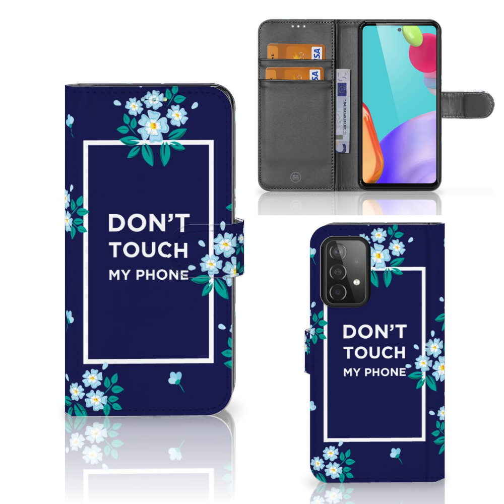 Samsung Galaxy A52 Portemonnee Hoesje Flowers Blue DTMP