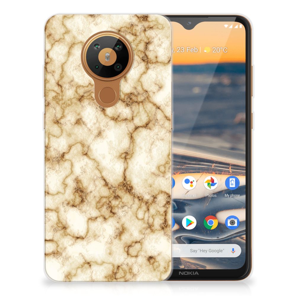 Nokia 5.3 TPU Siliconen Hoesje Marmer Goud B2C Telecom