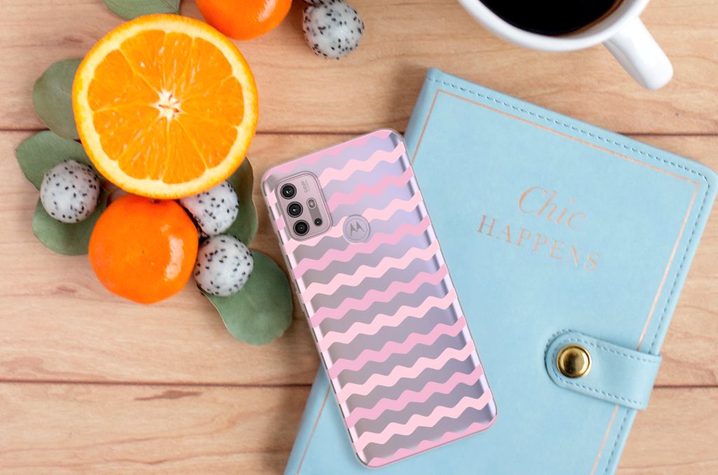 Motorola Moto G30 | G10 TPU bumper Waves Roze B2C Telecom