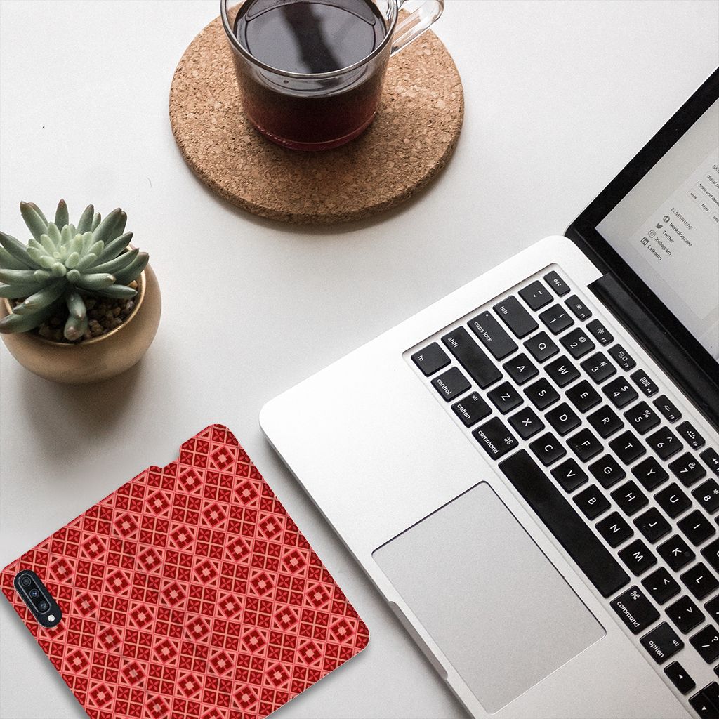 Samsung Galaxy A70 Hoesje met Magneet Batik Rood