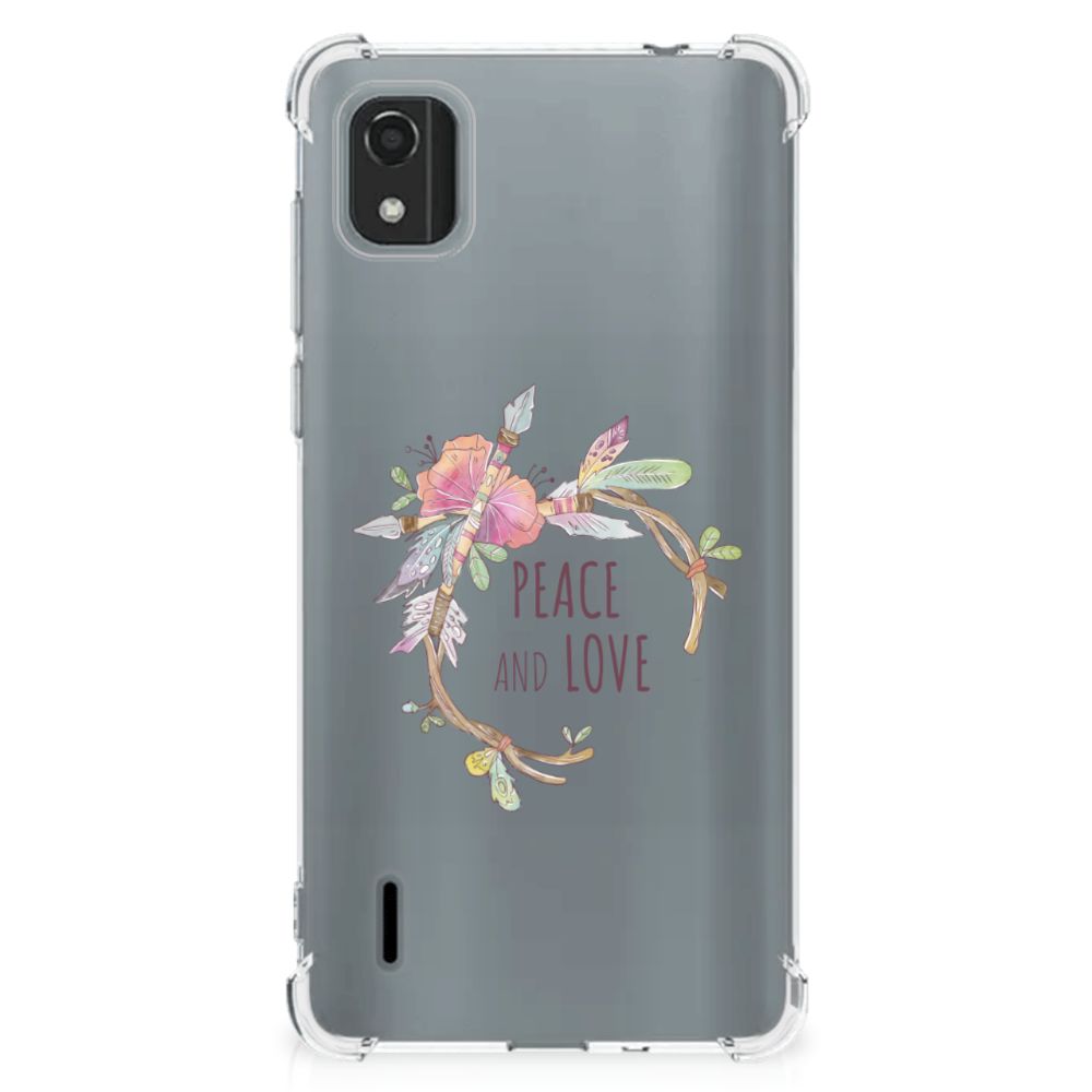 Nokia C2 2nd Edition Stevig Bumper Hoesje Boho Text B2C Telecom