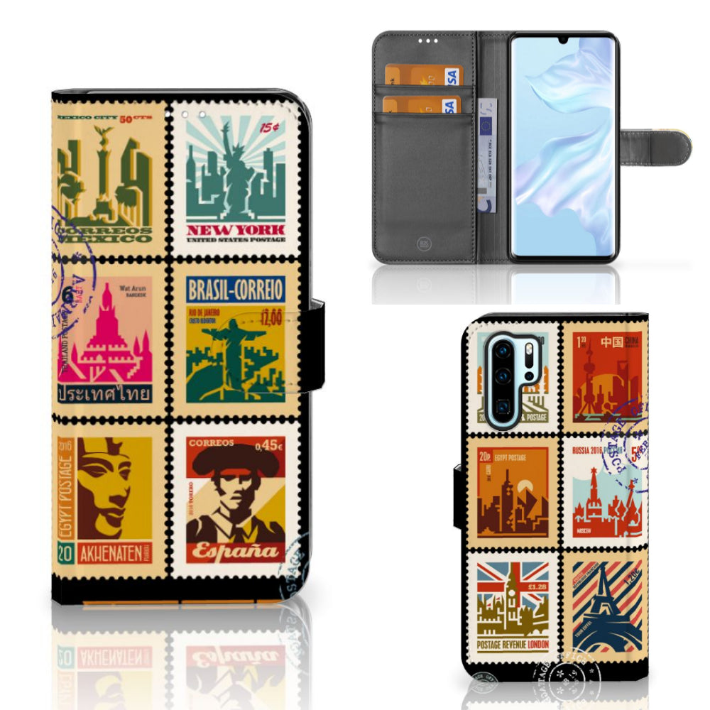 Huawei P30 Pro Flip Cover Postzegels