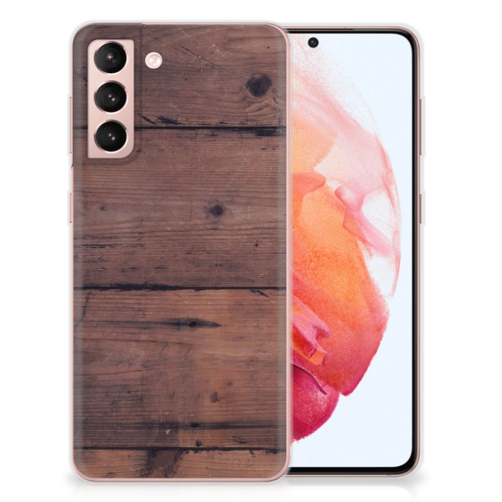 Samsung Galaxy S21 Bumper Hoesje Old Wood