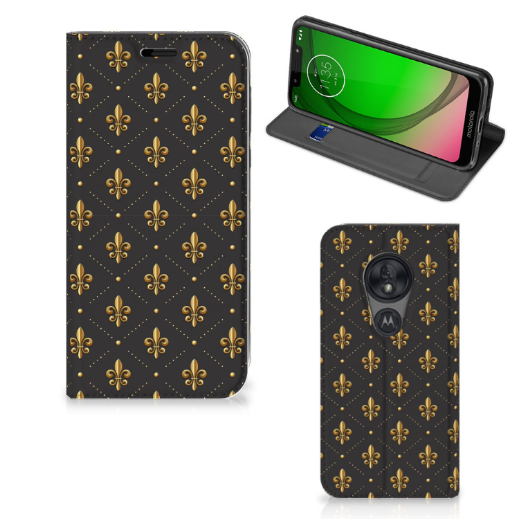 Motorola Moto G7 Play Hoesje met Magneet Franse Lelie - B2C Telecom