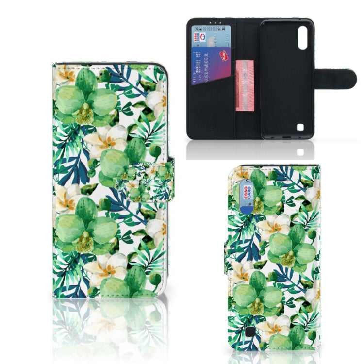 Samsung Galaxy M10 Hoesje Orchidee Groen