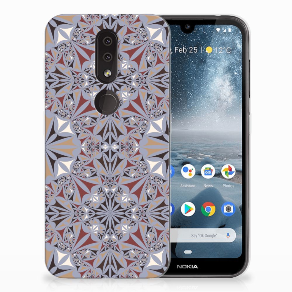 Nokia 4.2 TPU Siliconen Hoesje Flower Tiles