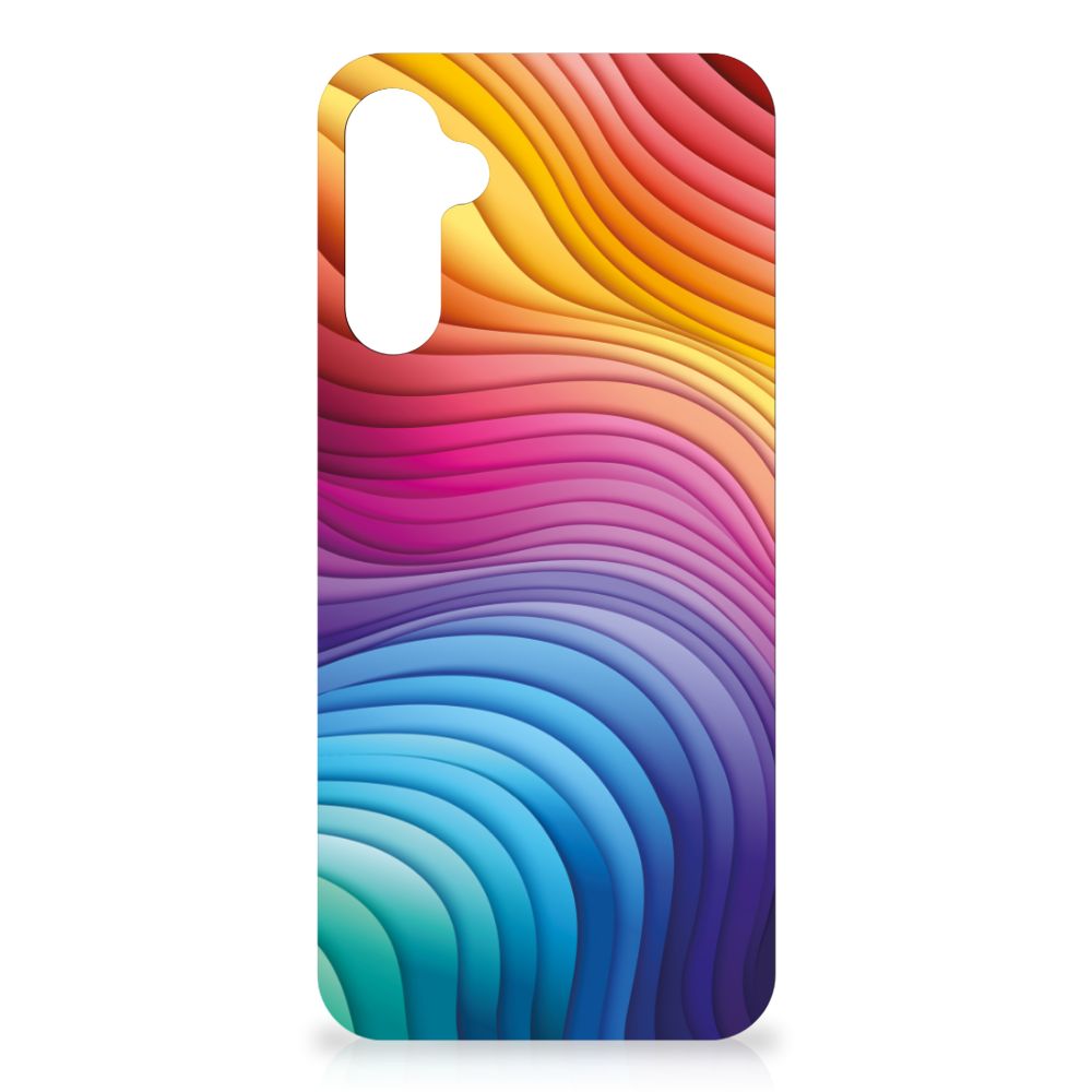 Shockproof Case voor Samsung Galaxy A14 5G Regenboog met kleurrijk golvend ontwerp