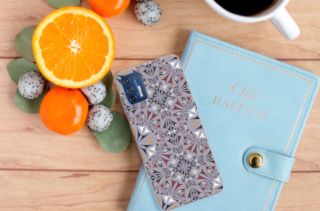 Motorola Moto G9 Plus TPU Siliconen Hoesje Flower Tiles B2C Telecom