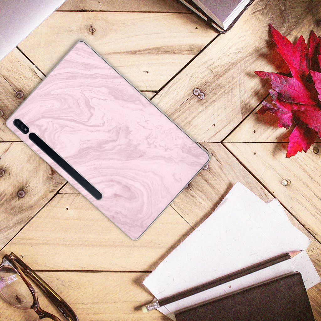 Samsung Galaxy Tab S7 Plus | S8 Plus Tablet Back Cover Marble Pink - Origineel Cadeau Vriendin - B2C Telecom