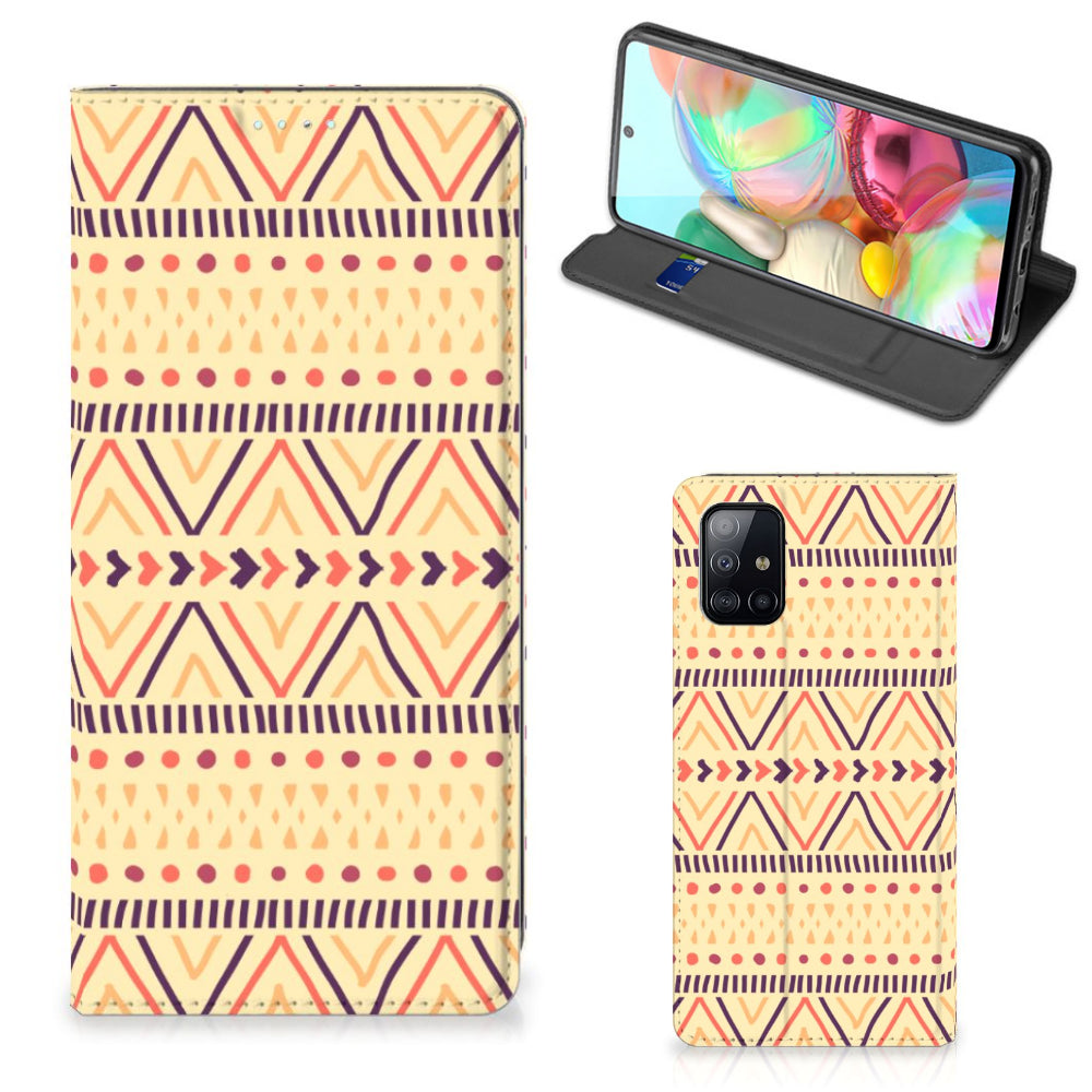 Samsung Galaxy A71 Hoesje met Magneet Aztec Yellow