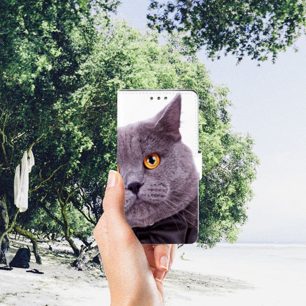 Sony Xperia XZ1 Telefoonhoesje met Pasjes Kat