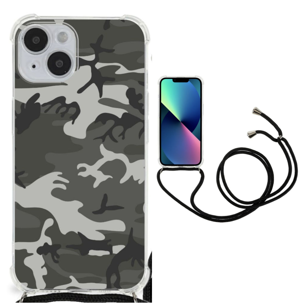 iPhone 14 Doorzichtige Silicone Hoesje Army Light