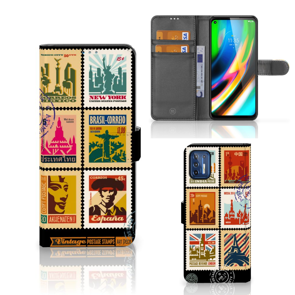 Motorola Moto G9 Plus Flip Cover Postzegels