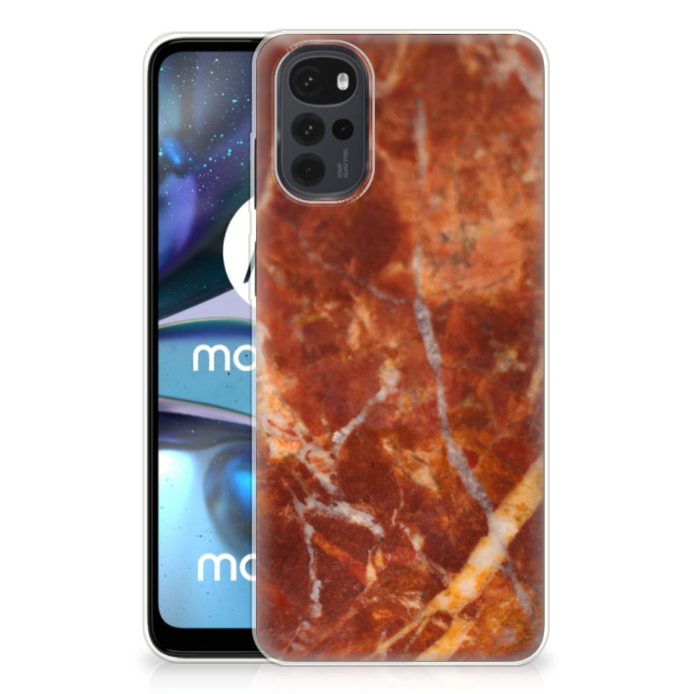 Motorola Moto G22 TPU Siliconen Hoesje Marmer Bruin
