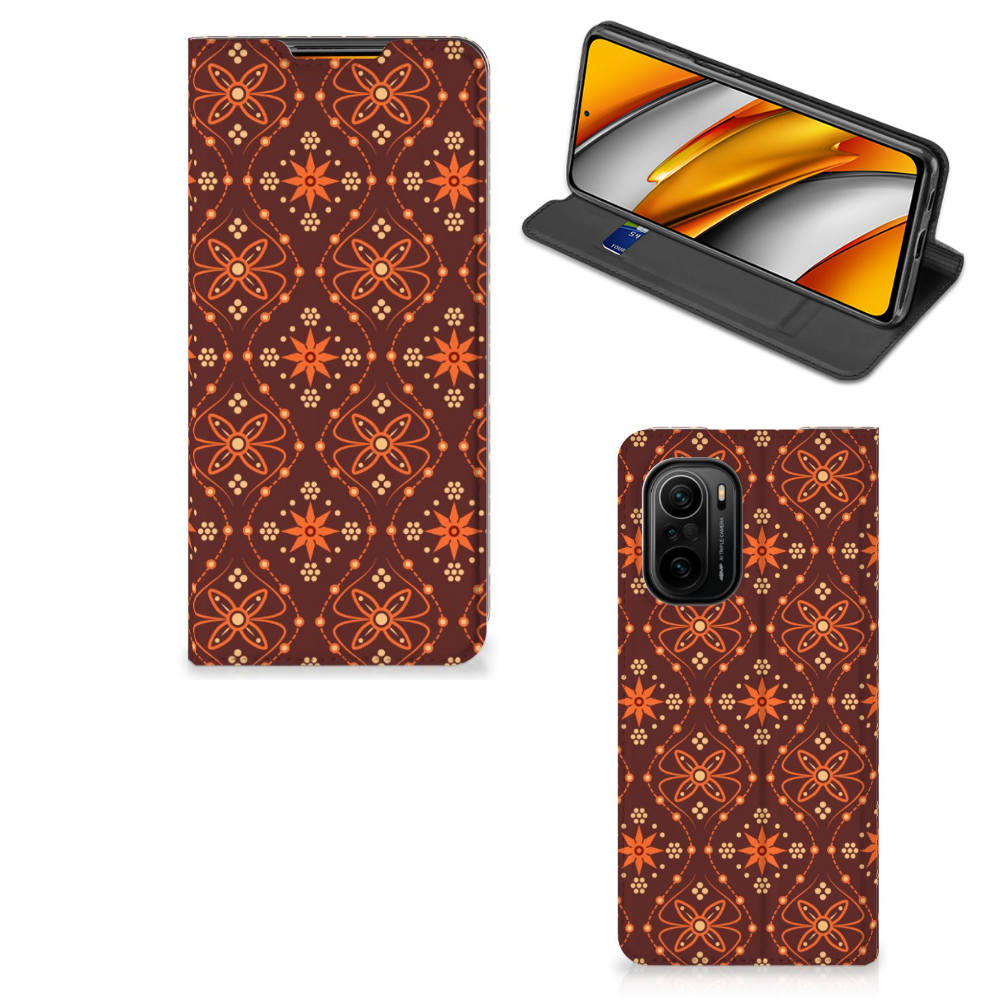 Xiaomi Mi 11i | Poco F3 Hoesje met Magneet Batik Brown - B2C Telecom