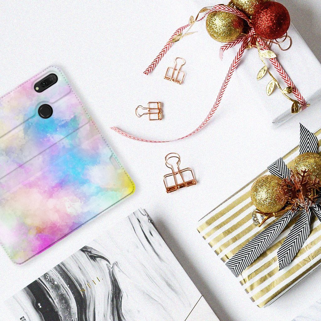 Bookcase Huawei Y7 hoesje Y7 Pro (2019) Watercolor Light