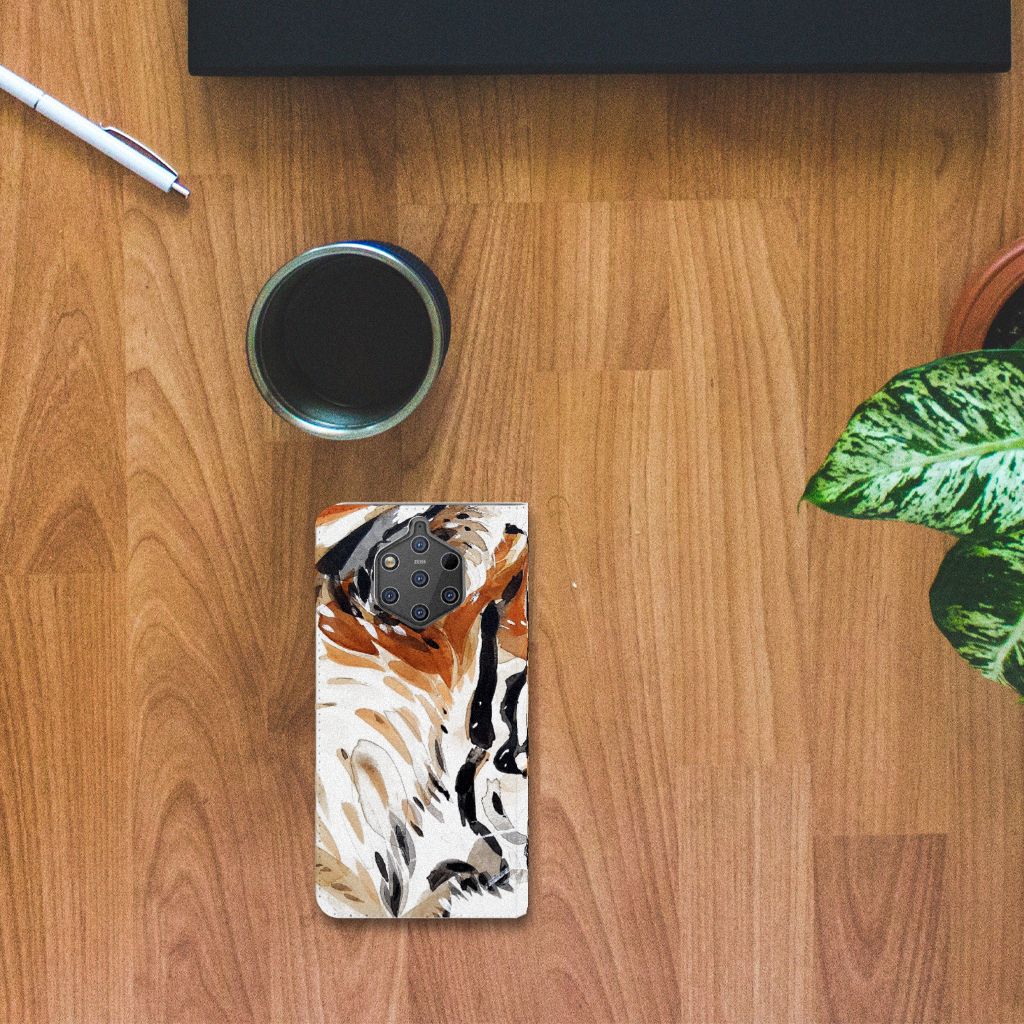 Bookcase Nokia 9 PureView Watercolor Tiger