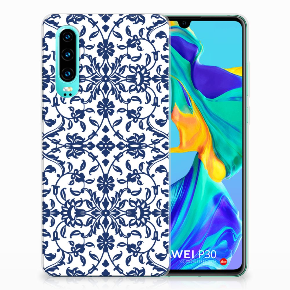Huawei P30 TPU Case Flower Blue