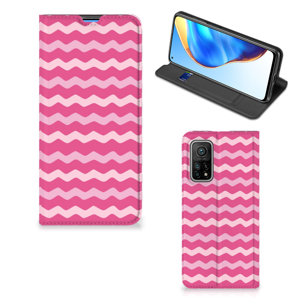 Xiaomi Mi 10T | 10T Pro Hoesje met Magneet Waves Pink - B2C Telecom