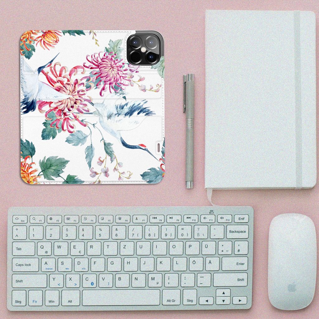 iPhone 12 Pro Max Hoesje maken Bird Flowers - B2C Telecom