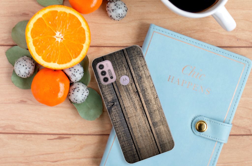 Motorola Moto G30 | G10 Bumper Hoesje Steigerhout B2C Telecom